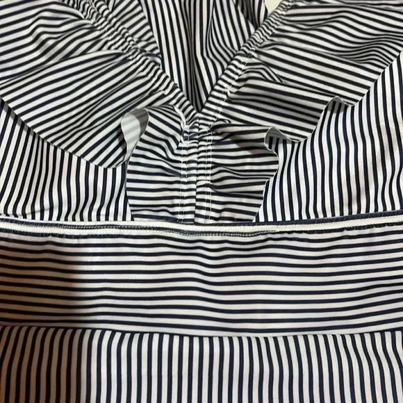 NWOT Aava Oceane Retro One-Piece blue and white striped Swim Suit XXL - Picture 5 of 7